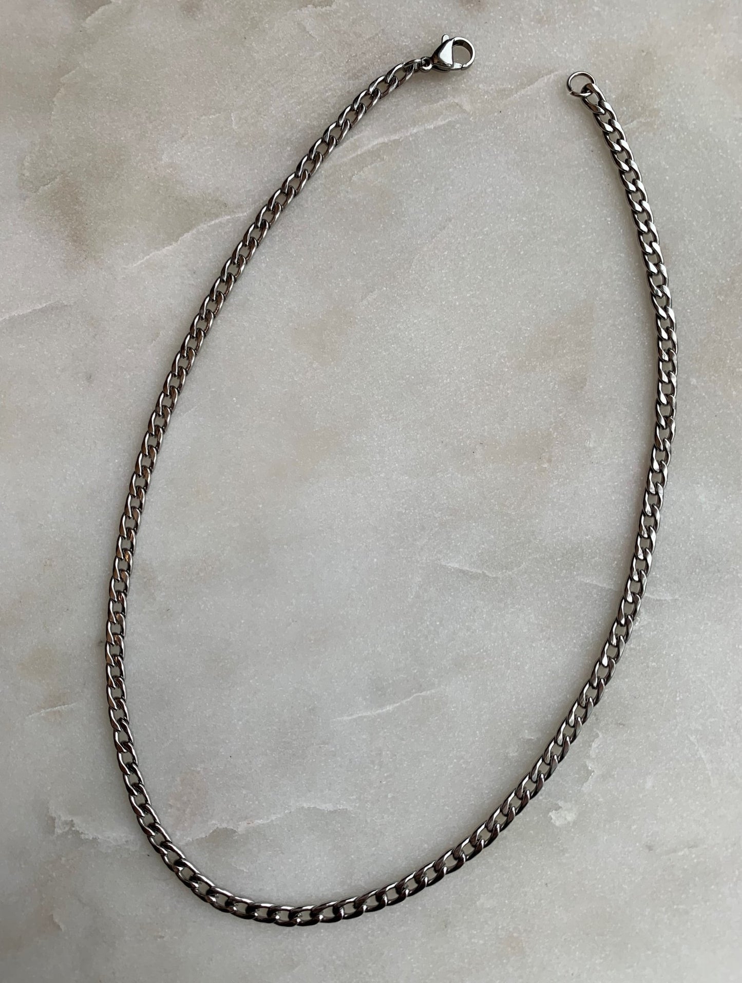 Silver 4mm Curb Chain Necklace For Women or Men - Necklace - Boutique Wear RENN