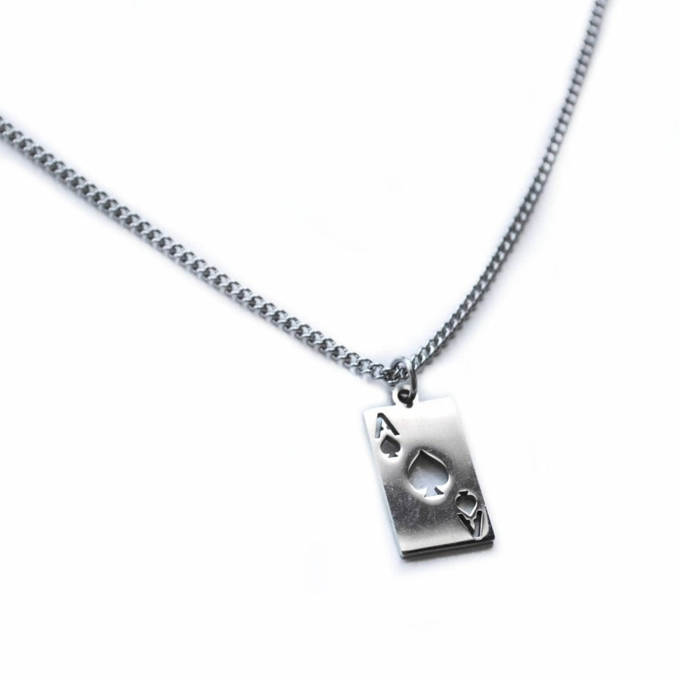 Buy Eye Candy LA Luxe Collection Titanium Ace Of Spades Pendant Necklace -  Nocolor At 51% Off | Editorialist