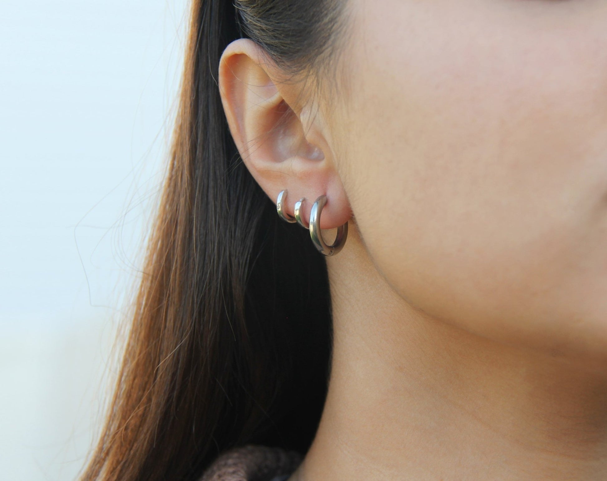 Silver Round Hoop Earrings For Women - Earrings - Boutique Wear RENN