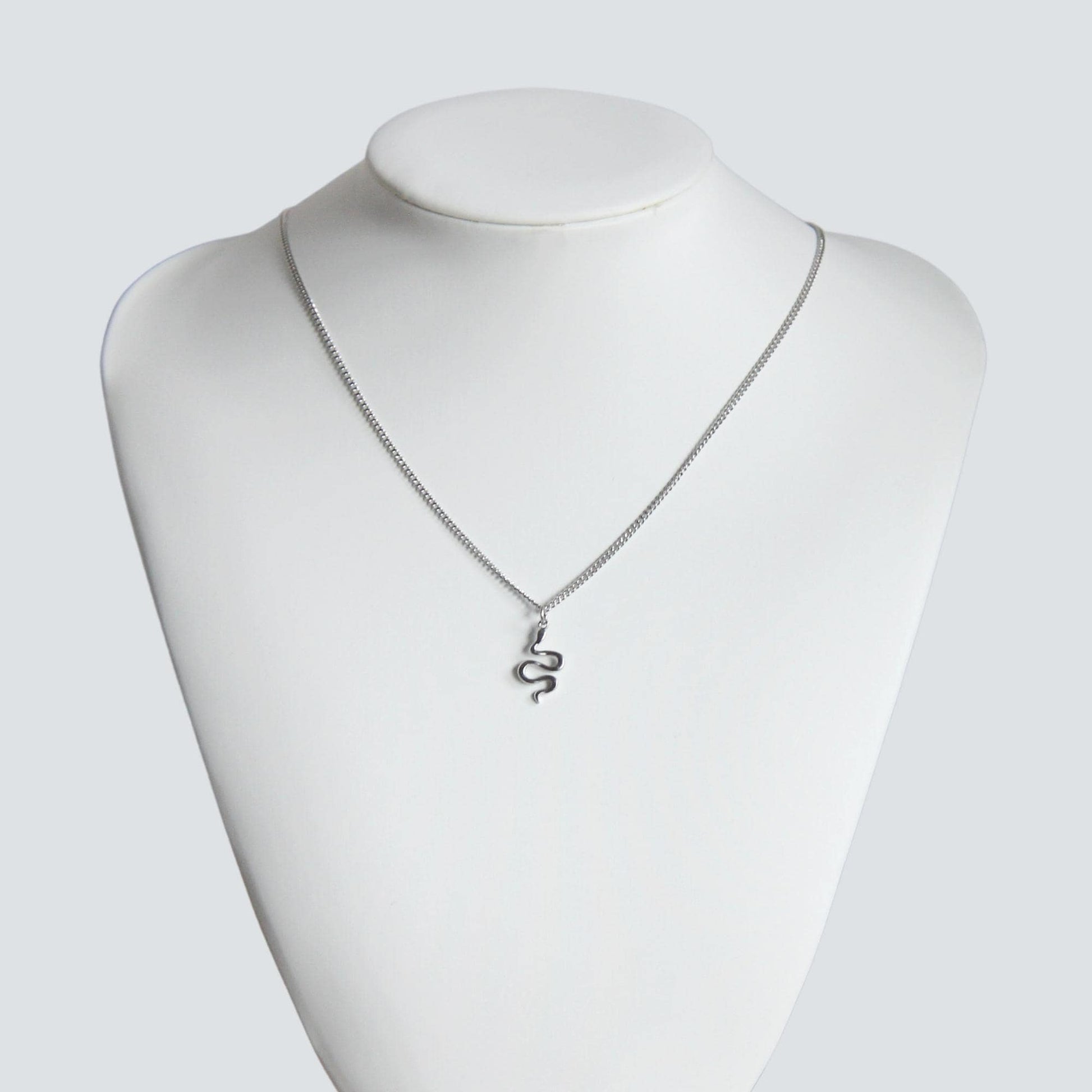 Silver Snake Pendant Necklace For Men or Women